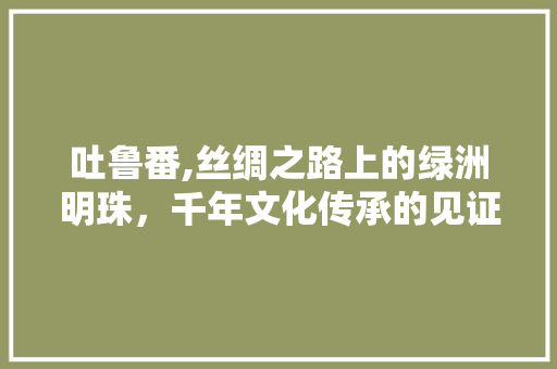 吐鲁番,丝绸之路上的绿洲明珠，千年文化传承的见证