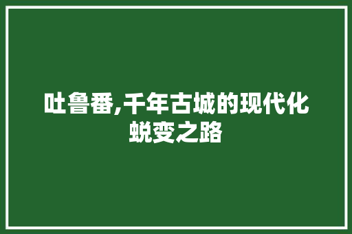 吐鲁番,千年古城的现代化蜕变之路
