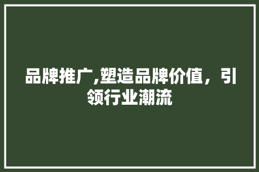 品牌推广,塑造品牌价值，引领行业潮流 品牌推广,塑造品牌价值，引领行业潮流 必应SEO