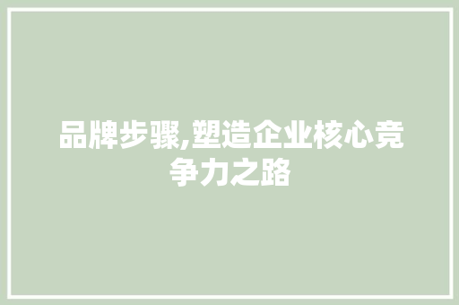 品牌步骤,塑造企业核心竞争力之路 品牌步骤,塑造企业核心竞争力之路 网站建设公司