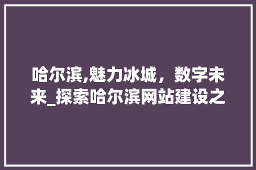 哈尔滨,魅力冰城，数字未来_探索哈尔滨网站建设之路 哈尔滨,魅力冰城，数字未来_探索哈尔滨网站建设之路 SEO关键词