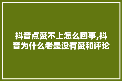 抖音点赞不上怎么回事,抖音为什么老是没有赞和评论。 抖音点赞不上怎么回事,抖音为什么老是没有赞和评论。 网站建设公司