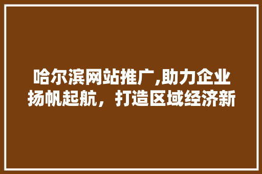 哈尔滨网站推广,助力企业扬帆起航，打造区域经济新引擎 哈尔滨网站推广,助力企业扬帆起航，打造区域经济新引擎 必应SEO