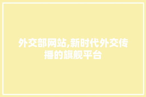外交部网站,新时代外交传播的旗舰平台