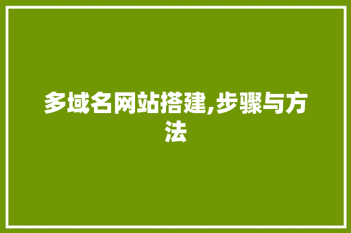 多域名网站搭建,步骤与方法 多域名网站搭建,步骤与方法 SEO关键词