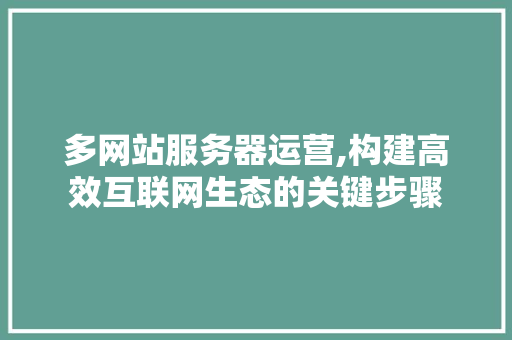 多网站服务器运营,构建高效互联网生态的关键步骤 多网站服务器运营,构建高效互联网生态的关键步骤 SEO关键词