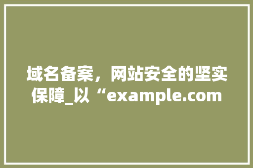 域名备案，网站安全的坚实保障_以“example.com”为例 域名备案，网站安全的坚实保障_以“example.com”为例 SEO关键词