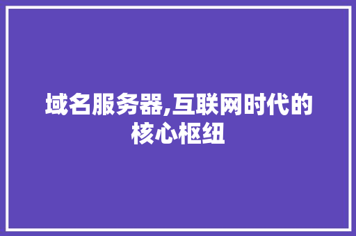 域名服务器,互联网时代的核心枢纽 域名服务器,互联网时代的核心枢纽 搜狗SEO