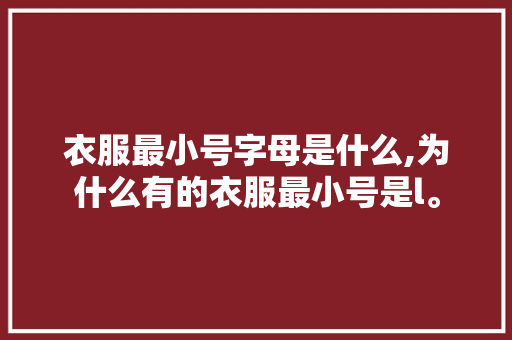衣服最小号字母是什么,为什么有的衣服最小号是l。 衣服最小号字母是什么,为什么有的衣服最小号是l。 搜狗SEO
