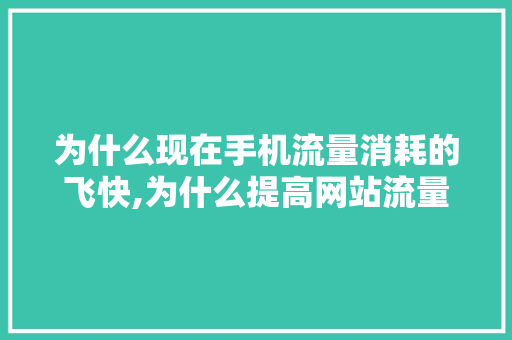 为什么现在手机流量消耗的飞快,为什么提高网站流量呢。 为什么现在手机流量消耗的飞快,为什么提高网站流量呢。 搜狗SEO