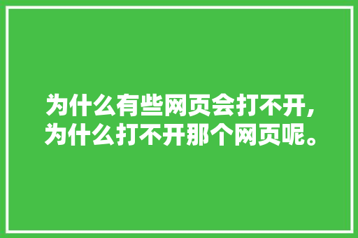 为什么有些网页会打不开,为什么打不开那个网页呢。 为什么有些网页会打不开,为什么打不开那个网页呢。 网站建设公司