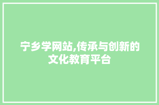 宁乡学网站,传承与创新的文化教育平台 宁乡学网站,传承与创新的文化教育平台 百度SEO