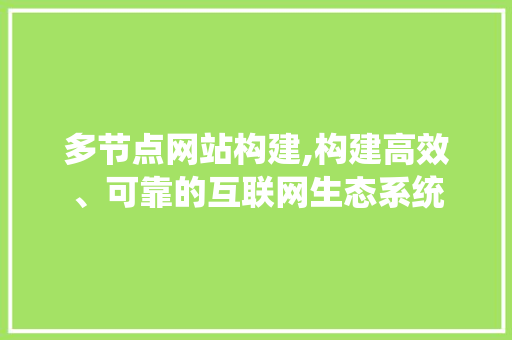 多节点网站构建,构建高效、可靠的互联网生态系统