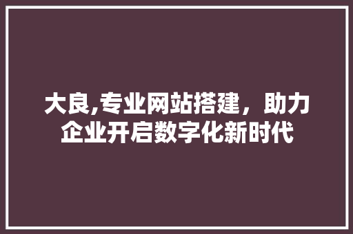 大良,专业网站搭建，助力企业开启数字化新时代 大良,专业网站搭建，助力企业开启数字化新时代 百度SEO
