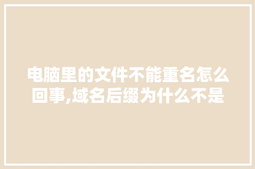 电脑里的文件不能重名怎么回事,域名后缀为什么不是唯一的。 电脑里的文件不能重名怎么回事,域名后缀为什么不是唯一的。 神马SEO