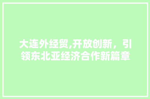大连外经贸,开放创新，引领东北亚经济合作新篇章 大连外经贸,开放创新，引领东北亚经济合作新篇章 百度SEO
