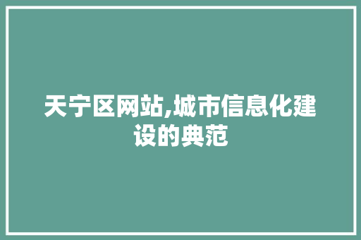 天宁区网站,城市信息化建设的典范 天宁区网站,城市信息化建设的典范 SEO关键词