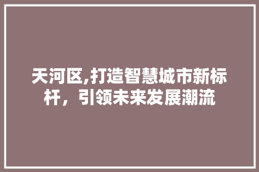 天河区,打造智慧城市新标杆，引领未来发展潮流 天河区,打造智慧城市新标杆，引领未来发展潮流 搜狗SEO