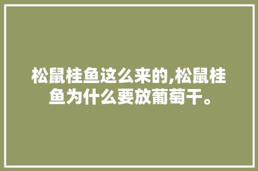 松鼠桂鱼这么来的,松鼠桂鱼为什么要放葡萄干。 松鼠桂鱼这么来的,松鼠桂鱼为什么要放葡萄干。 神马SEO