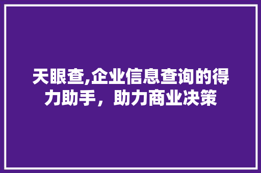 天眼查,企业信息查询的得力助手，助力商业决策 天眼查,企业信息查询的得力助手，助力商业决策 神马SEO