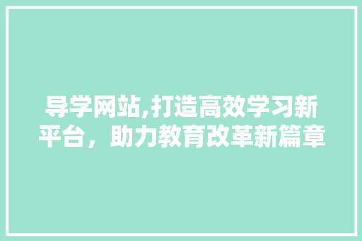 导学网站,打造高效学习新平台，助力教育改革新篇章