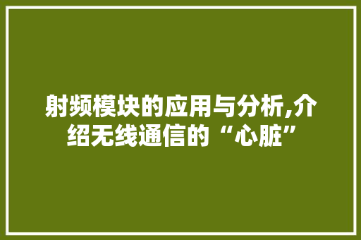射频模块的应用与分析,介绍无线通信的“心脏” 射频模块的应用与分析,介绍无线通信的“心脏” 百度SEO