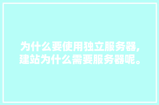 为什么要使用独立服务器,建站为什么需要服务器呢。 为什么要使用独立服务器,建站为什么需要服务器呢。 必应SEO