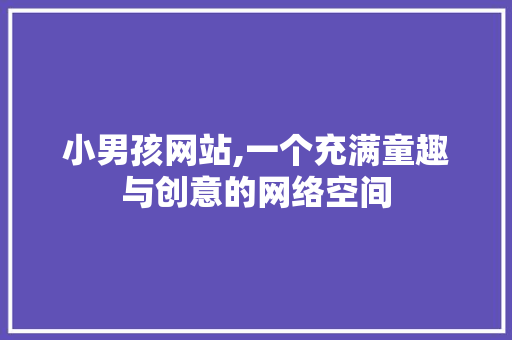 小男孩网站,一个充满童趣与创意的网络空间 小男孩网站,一个充满童趣与创意的网络空间 神马SEO