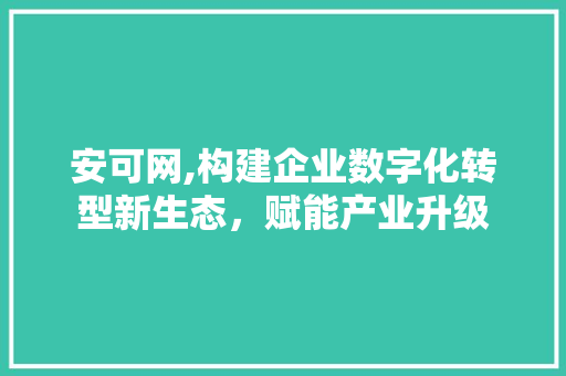 安可网,构建企业数字化转型新生态，赋能产业升级 安可网,构建企业数字化转型新生态，赋能产业升级 搜狗SEO