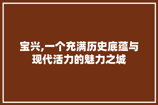 宝兴,一个充满历史底蕴与现代活力的魅力之城 宝兴,一个充满历史底蕴与现代活力的魅力之城 百度SEO
