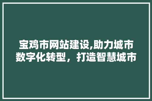 宝鸡市网站建设,助力城市数字化转型，打造智慧城市新名片 宝鸡市网站建设,助力城市数字化转型，打造智慧城市新名片 必应SEO