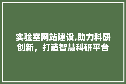 实验室网站建设,助力科研创新，打造智慧科研平台