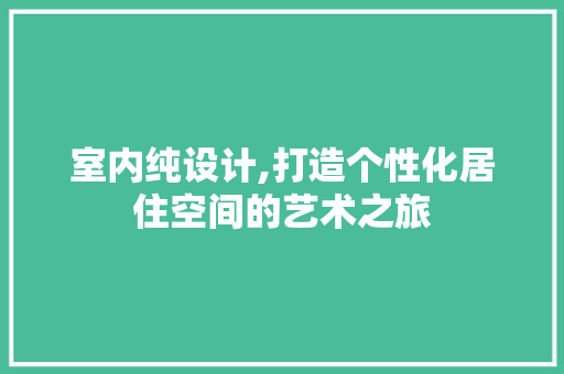 室内纯设计,打造个性化居住空间的艺术之旅