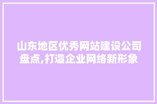 山东地区优秀网站建设公司盘点,打造企业网络新形象 山东地区优秀网站建设公司盘点,打造企业网络新形象 百度SEO