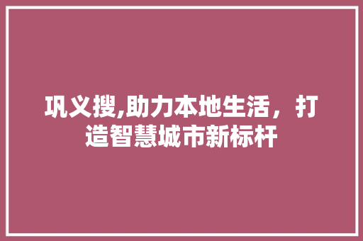 巩义搜,助力本地生活，打造智慧城市新标杆