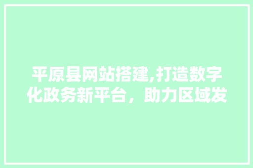 平原县网站搭建,打造数字化政务新平台，助力区域发展 平原县网站搭建,打造数字化政务新平台，助力区域发展 必应SEO