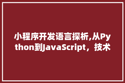小程序开发语言探析,从Python到JavaScript，技术演进与未来展望 小程序开发语言探析,从Python到JavaScript，技术演进与未来展望 SEO关键词