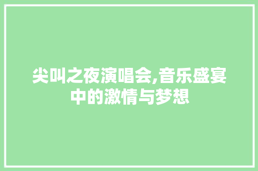 尖叫之夜演唱会,音乐盛宴中的激情与梦想