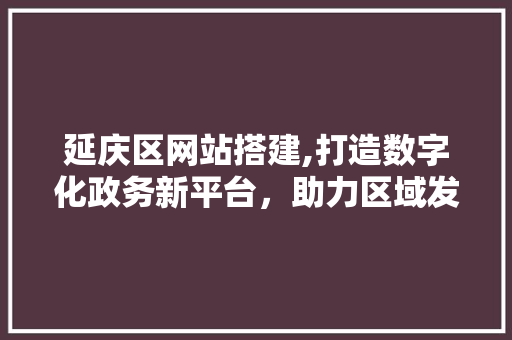 延庆区网站搭建,打造数字化政务新平台，助力区域发展