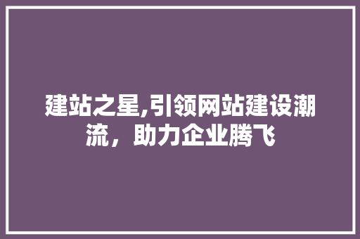 建站之星,引领网站建设潮流，助力企业腾飞 建站之星,引领网站建设潮流，助力企业腾飞 百度SEO