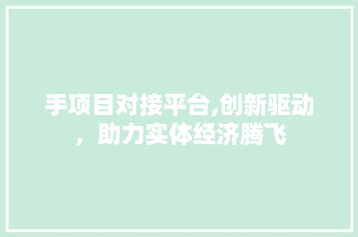 手项目对接平台,创新驱动，助力实体经济腾飞 手项目对接平台,创新驱动，助力实体经济腾飞 网站建设公司