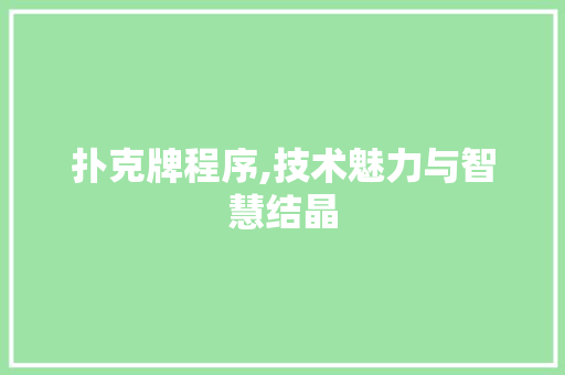 扑克牌程序,技术魅力与智慧结晶 扑克牌程序,技术魅力与智慧结晶 必应SEO
