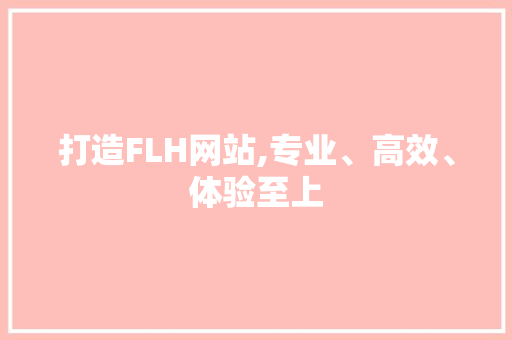 打造FLH网站,专业、高效、体验至上 打造FLH网站,专业、高效、体验至上 网站建设公司