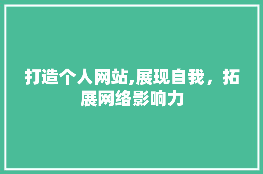 打造个人网站,展现自我，拓展网络影响力 打造个人网站,展现自我，拓展网络影响力 搜狗SEO