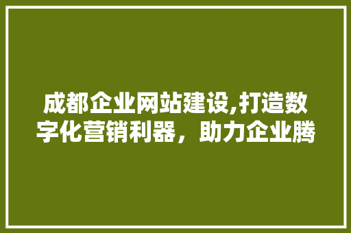 成都企业网站建设,打造数字化营销利器，助力企业腾飞 成都企业网站建设,打造数字化营销利器，助力企业腾飞 必应SEO