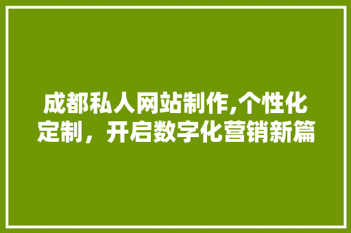 成都私人网站制作,个性化定制，开启数字化营销新篇章 成都私人网站制作,个性化定制，开启数字化营销新篇章 网站建设公司