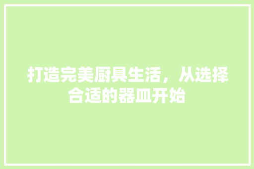 打造完美厨具生活，从选择合适的器皿开始 打造完美厨具生活，从选择合适的器皿开始 SEO关键词