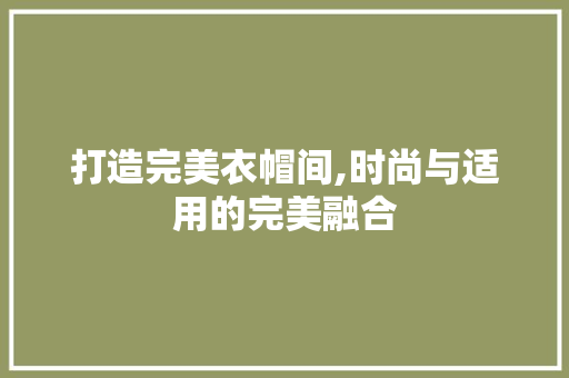打造完美衣帽间,时尚与适用的完美融合 打造完美衣帽间,时尚与适用的完美融合 必应SEO