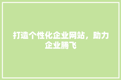 打造个性化企业网站，助力企业腾飞 打造个性化企业网站，助力企业腾飞 SEO关键词