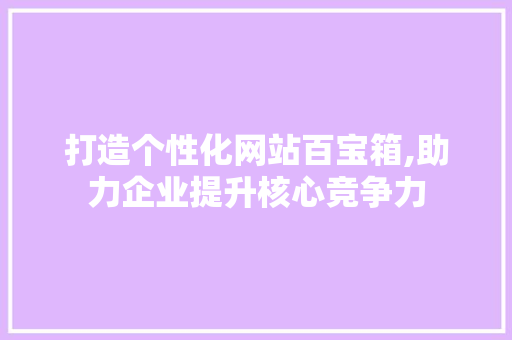 打造个性化网站百宝箱,助力企业提升核心竞争力 打造个性化网站百宝箱,助力企业提升核心竞争力 必应SEO